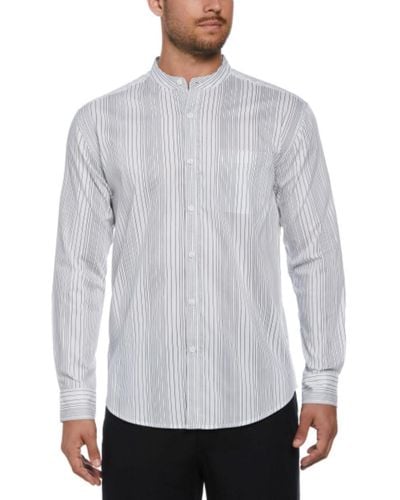Cubavera Regular-fit Banded Collar Long Sleeve Shirt - Gray
