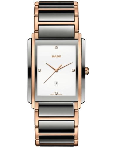 Rado Swiss Automatic Integral Diamond Accent Two-tone High Tech Ceramic & Stainless Steel Bracelet Watch 38mm - Black