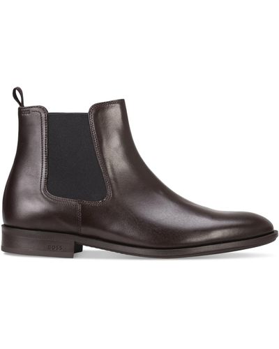 BOSS Colby Cheb Leather Chelsea Boot - Brown