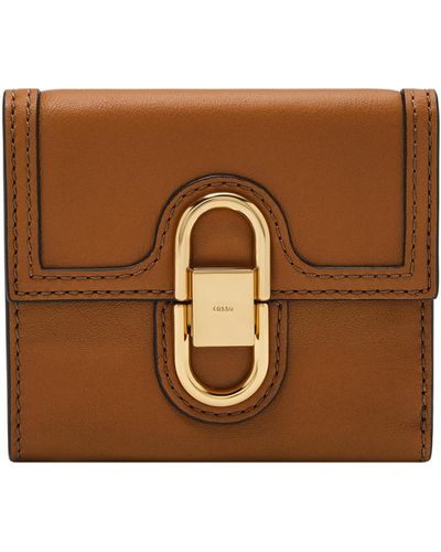 Fossil Avondale Trifold Leather Wallet - Brown