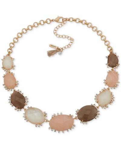 Lonna & Lilly Gold-tone Pave & Stone 16" Statement Necklace - Metallic