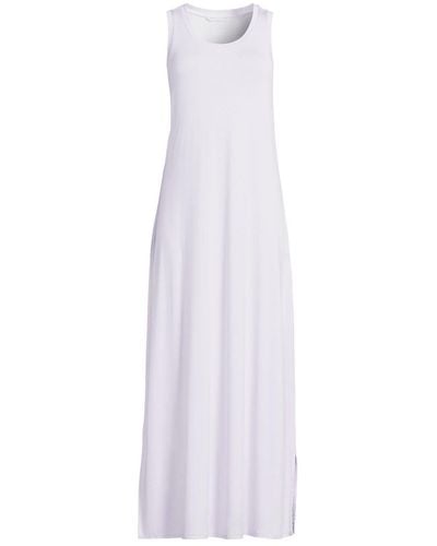 Lands' End Sleeveless Cooling Long Nightgown - White