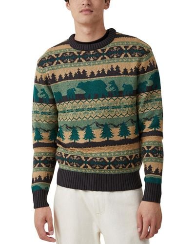 Cotton On Holiday Knit Sweater - Green