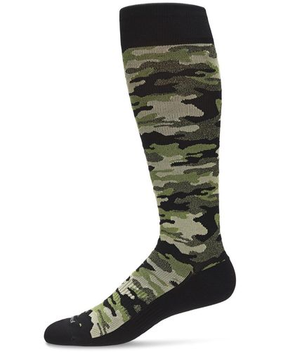 Memoi Camo Nylon Compression Socks - Green
