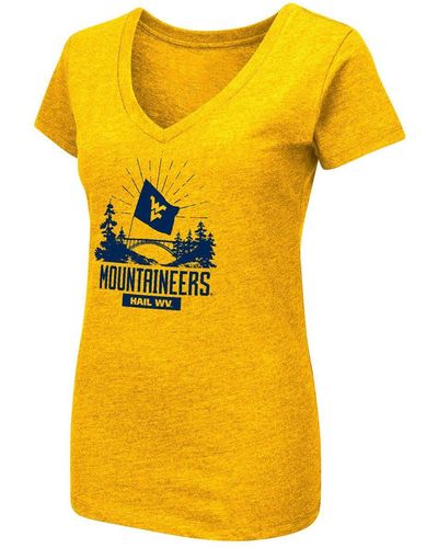 Colosseum Athletics West Virginia Mountaineers Fan V-neck T-shirt - Yellow