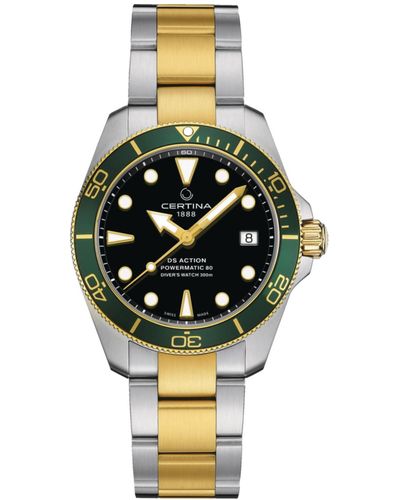 Certina Swiss Automatic Ds Action Diver Two-tone Stainless Steel Bracelet Watch 38mm - Metallic