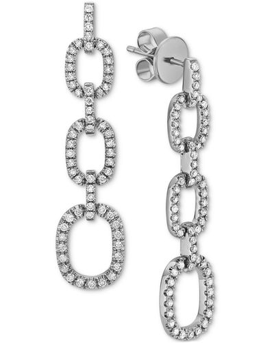 Macy's Diamond Pave Chain Link Drop Earrings (5/8 Ct. T.w. - White