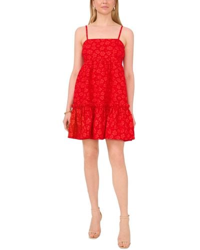 Cece Square-neck Sleeveless Babydoll Dress - Red