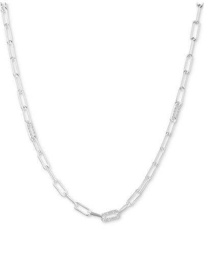 Ralph Lauren Lauren Crystal Pave Open Link Collar Necklace - White