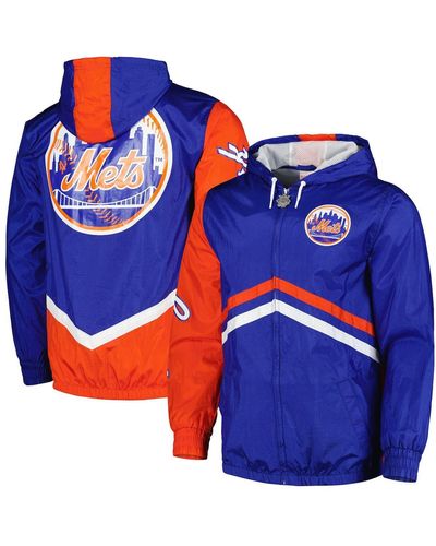 Mitchell & Ness New York Mets Undeniable Full-zip Hoodie Windbreaker Jacket - Blue