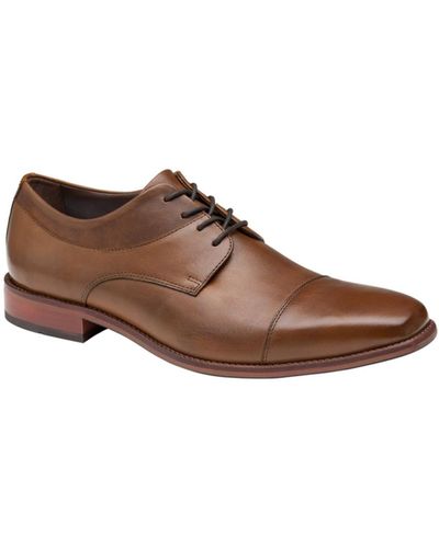 Johnston & Murphy Archer Cap Toe Oxford Shoes - Brown