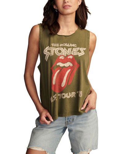 Lucky Brand Rolling Stones Braided-back Muscle Tank - Red