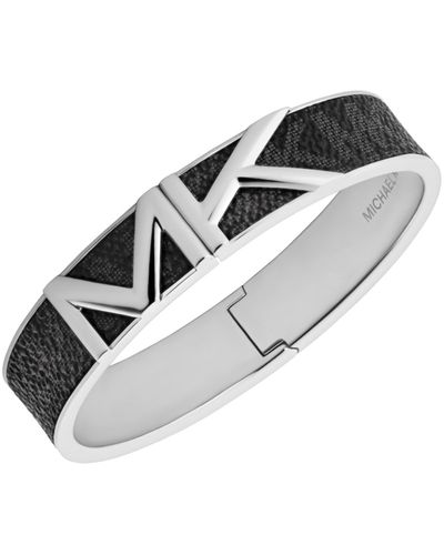 Michael Kors Mott Silver-tone Logo Bangle - Metallic