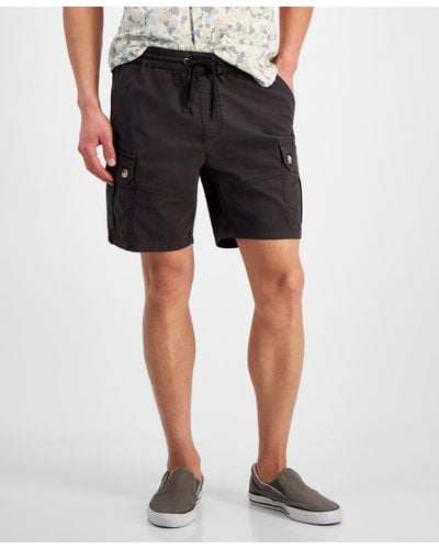 Sun & Stone Sun + Stone Relaxed Fit 8" Cargo Shorts - Black
