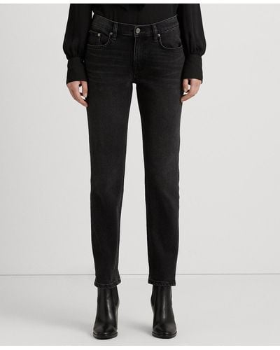 Lauren by Ralph Lauren Relaxed Tapered Ankle Jeans - Black