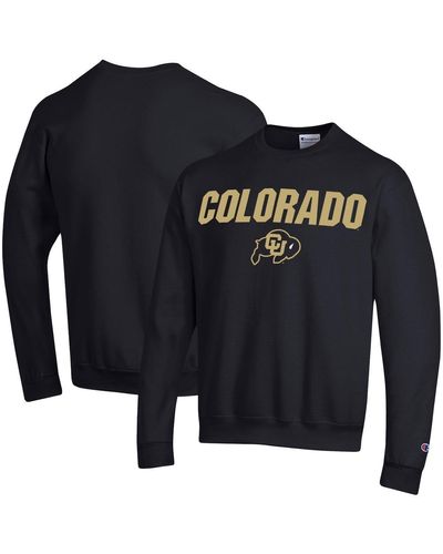 Champion Colorado Buffaloes Straight Over Logo Powerblend Pullover Sweatshirt - Blue