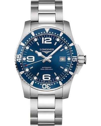 Longines Swiss Automatic Hydroconquest Stainless Steel Bracelet Watch 41mm - Blue