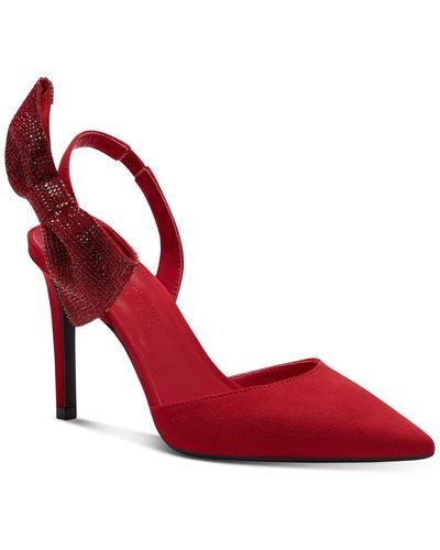 INC International Concepts Aminah Abdul Jillil For Inc Forever Your Girl Bow Slingback Pumps, Created For Macy's - Red