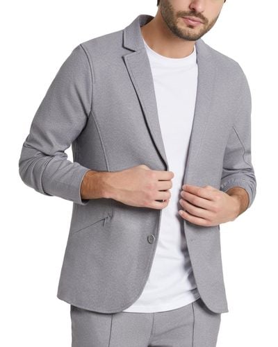 Kenneth Cole Invisible Zip Pocket Blazer - Gray