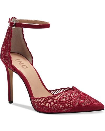 INC International Concepts Kinlee Two-piece Pointed-toe Dress Pumps, Created For Macy's - Red