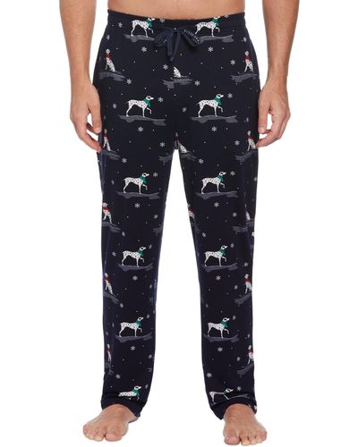 Perry Ellis Ultralux Dalmatian Pajama Pants - Blue