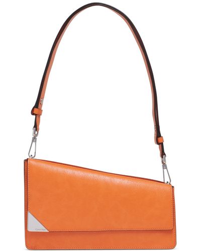 Calvin Klein Basalt Asymmetric Triple Compartment Convertible Shoulder Bag - Orange