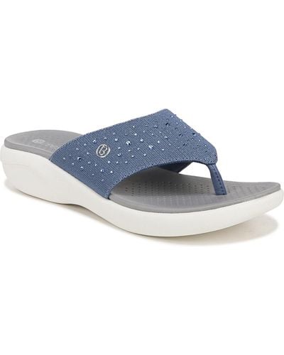 Bzees Cruise Bright Washable Thong Sandals - Blue