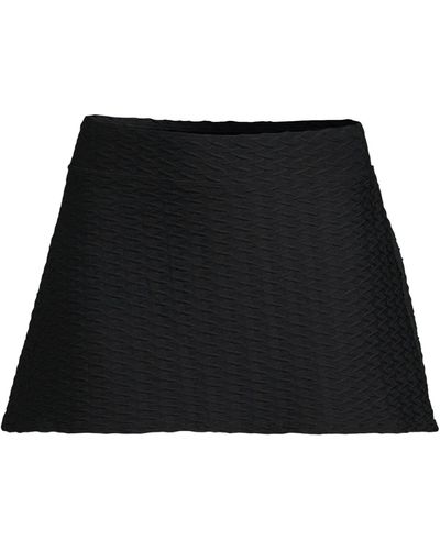 Lands' End Plus Size Texture Swim Skirt Swim Bottoms - Black