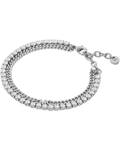 Michael Kors Precious Metal-plated Brass Double Chain Tennis Bracelet - Metallic