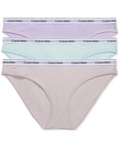 Calvin Klein 3-pk. Modern Logo Low-rise Bikini Underwear Qd5207 - White