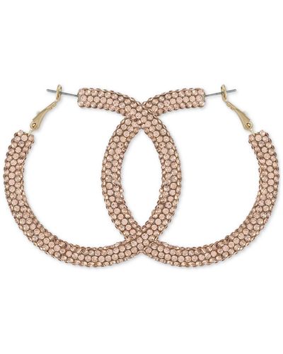 Guess Pressed Stone Sparkle 2" Hoop - Metallic