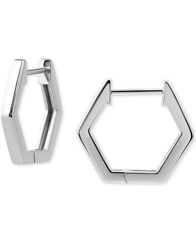 Giani Bernini Polished Hexagon Small Hoop Earrings - Metallic