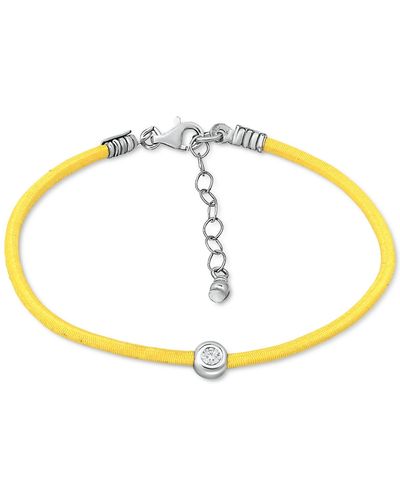 Giani Bernini Cubic Zirconia Bezel Cord Ankle Bracelet - Yellow