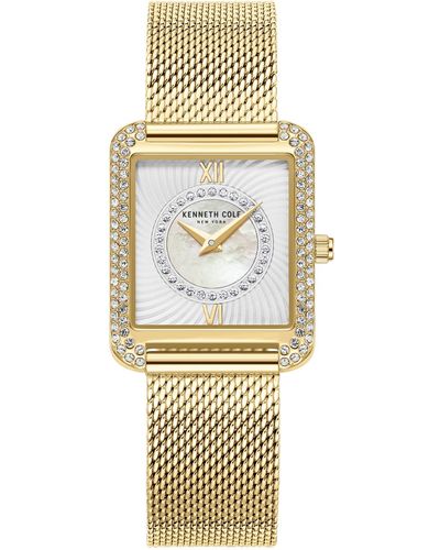 Kenneth Cole Classic -tone Stainless Steel Mesh Bracelet Watch 30.5mm - Metallic