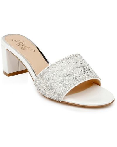 Badgley Mischka Della Evening Slide Sandals - White