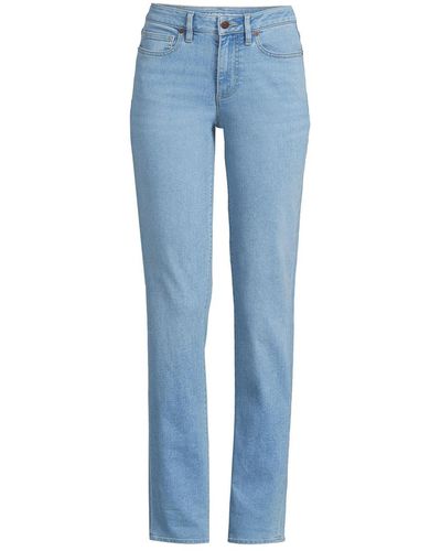 Lands' End Tall Tall Recover Mid Rise Boyfriend Blue Jeans