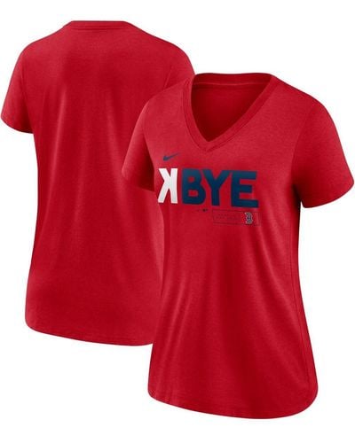 Nike Cleveland Guardians Red K-bye Tri-blend V-neck T-shirt