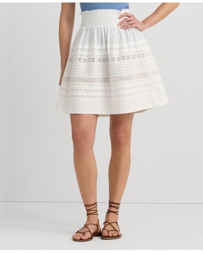 Lauren by Ralph Lauren Lace-trim A-line Miniskirt - White