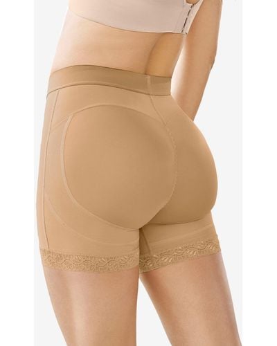 Leonisa Mid-rise Sculpting Butt Lifter Shaper Shorts - Natural