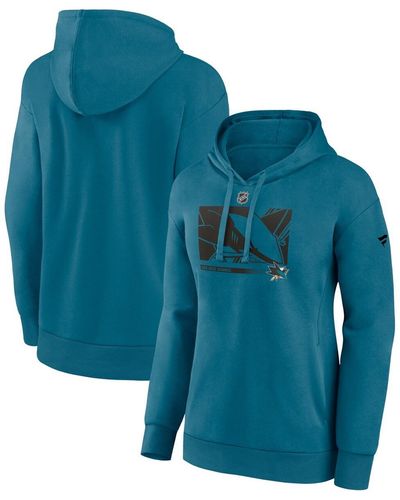 Fanatics San Jose Sharks Authentic Pro Core Collection Secondary Logo V-neck Pullover Hoodie - Blue