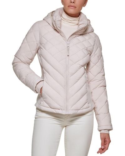 Calvin Klein Side-panel Hooded Packable Puffer Coat - Gray