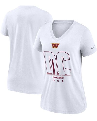 Nike Washington Commanders Tri-blend V-neck T-shirt - White