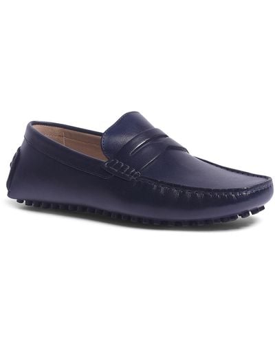 Carlos By Carlos Santana Ritchie Penny Loafer Shoes - Blue