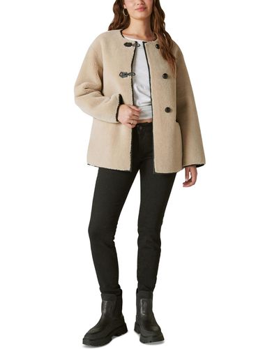 Lucky Brand Faux-shearling toggle Jacket - Natural