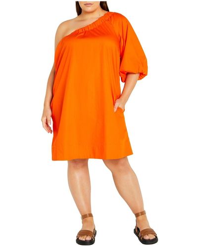City Chic Jemma Dress - Orange