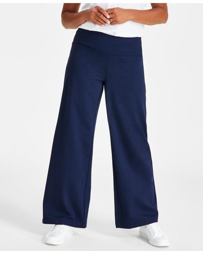 Style & Co. Ponte-knit Wide Leg Pants - Blue