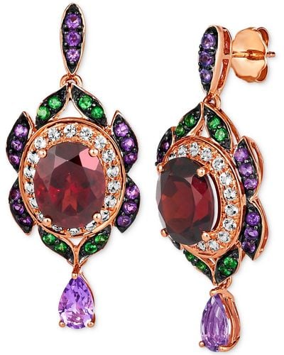 Le Vian ® Multi-gemstone Drop Earrings (7 Ct. T.w.) In 14k Rose Gold - Red