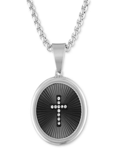 Macy's Diamond Cross Oval 22" Pendant Necklace - Multicolor