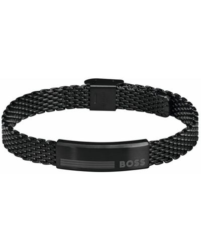 BOSS Alen Ionic Plated Steel Bracelet - Black