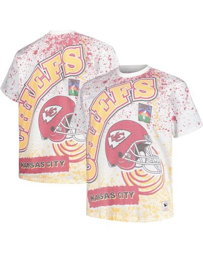 Mitchell & Ness Kansas City Chiefs Big And Tall Allover Print T-shirt - Pink